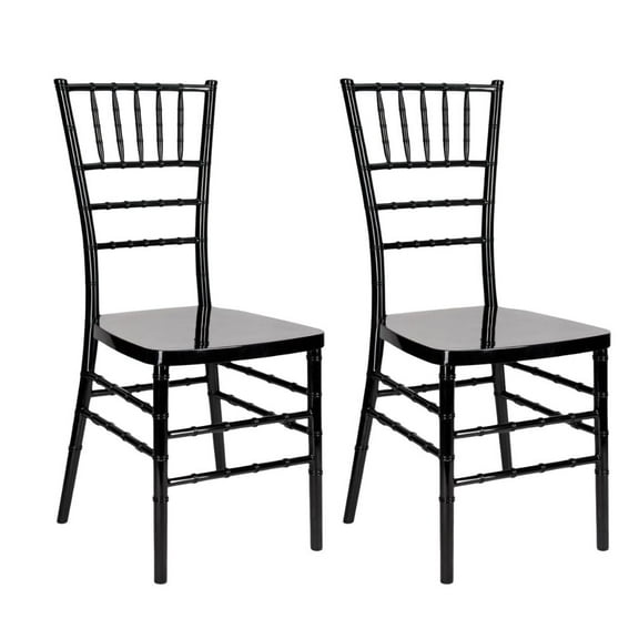 Black Resin Steel Skeleton Chiavari Chair, 2 Chair Bundle by Chivari