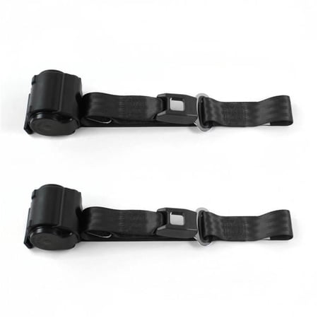 Black Retractable Bucket Seat Belt Kit for 1933-1934 Early Cars Standard 2 Point - 2 Belts