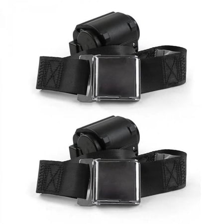 Black Retractable Bucket Seat Belt Kit with Bracketry for 1973-1991 Chevy FS Blazer Airplane 2 Point - 2 Belts
