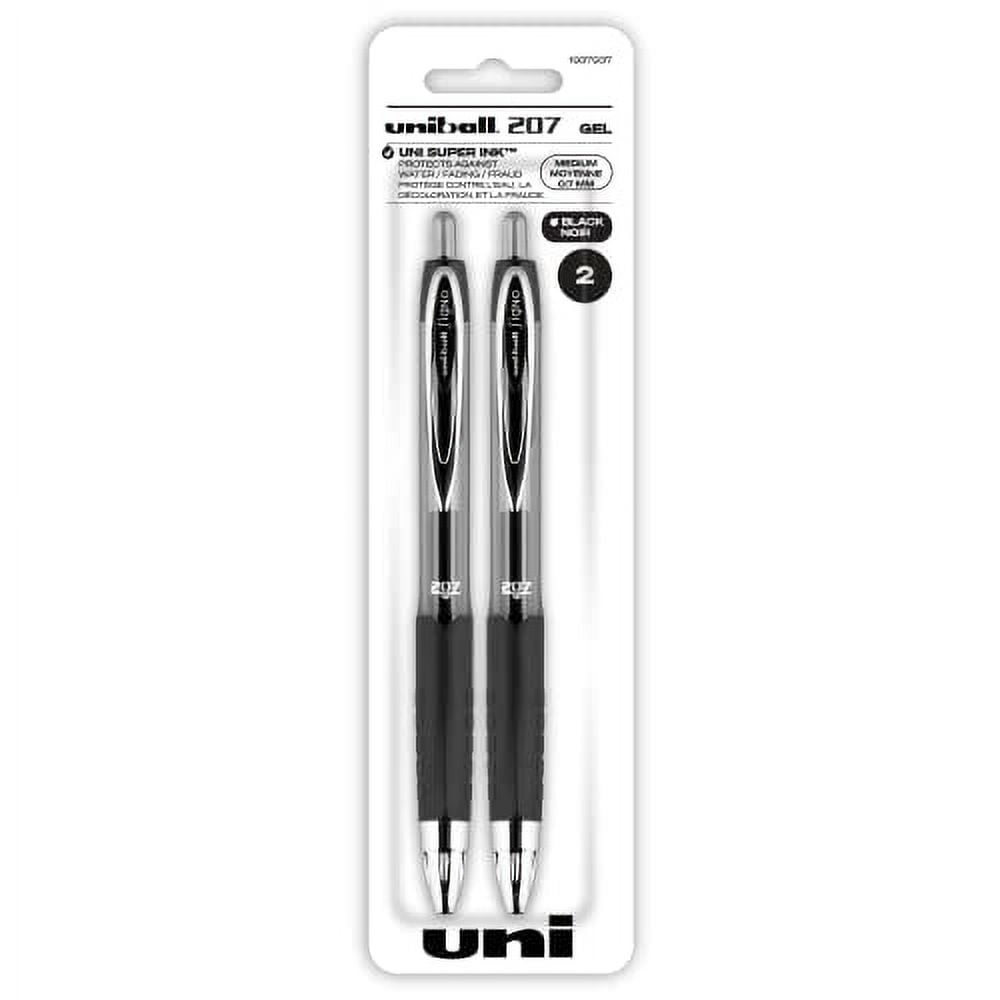Great Value, Uniball® Signo 207 Gel Pen, Retractable, Bold 1 Mm, Black Ink,  Translucent Black Barrel, Dozen by UNI