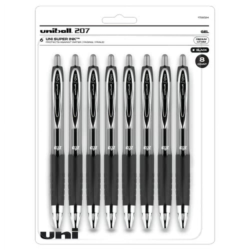 Blue Retractable Gel Pens 12 Pack with Bold Points, Uni-Ball 207 Signo  Click Pens are Fraud Proof and the Best Office Pens, Nursing Pens, Business