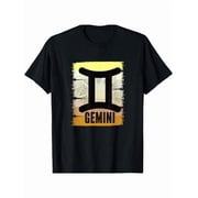 Black Retro Gemini Logo Birthday Zodiac Sign Astrology T-Shirt