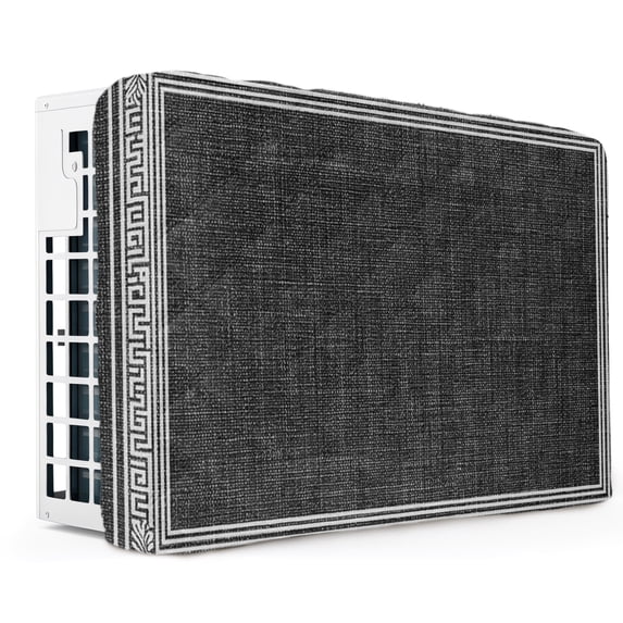 Window Kuling Unit Black Retro Greek Key Indoor Air Conditioner Covers for Window Units ...