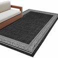 thumbnail image 1 of Black Retro Greek Key Large Area Rugs for Bedroom Living Room, Soft Non Slip Carpet Bedside Rug, Greece Ancient Rustic Geometric Rectangular Floor Cover Kitchen Accent Rug 3'x5' for Office, 1 of 9