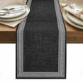 thumbnail image 1 of Black Retro Greek Key Table Runner - 72 Inch Long, Kitchen Dining Table Runner Dresser Scarves, Greece Ancient Rustic Geometric Farmhouse Decor for Coffee Tables Wedding Party Banquet, 1 of 8
