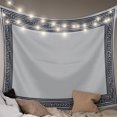 thumbnail image 1 of Black Retro Greek Key Tapestry for Bedroom Wall Hanging Tapestry, Gray Greece Ancient Farmhouse Geo Ceiling Backdrop Tapestries Poster Blanket Wall Decor for Teens Room Living Room Dorm 39" x 59", 1 of 8