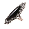 thumbnail image 1 of Black Retro Statement Rings For Women 925 Silver Plated Fashion Jewelry Turkish Style Big Stone Gemstone Rings For Her, 1 of 5