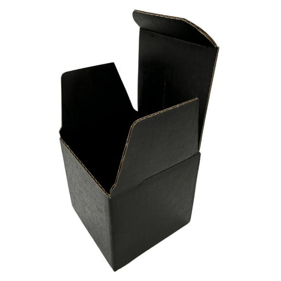 All Black Reverse Tuck Corrugated Boxes 1 x 1 x 6" (E Flute) - 500 Pack Semi-Gloss Black Luxury Black Gift Boxes for Christmas, Black Shipping Boxes for Gifting, Mailing, Personalized Gift Packing
