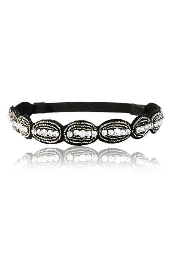 Black Rhinestone Headband Style Revolution and Look Sheet on All the Different Ways to Wear Including the Inspired Great Gatsby 20's Looks