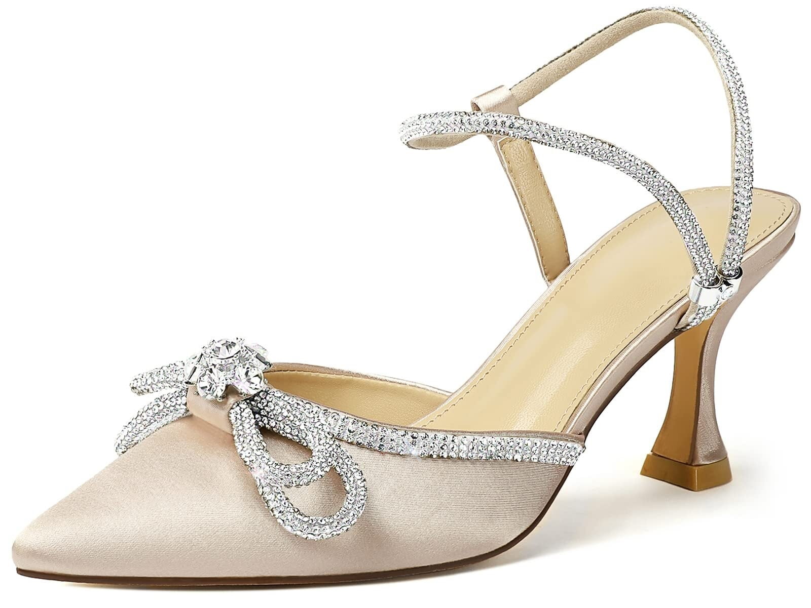 ERIJUNOR Women's Faux Suede Pearl Pumps | 2 Inch Kitten Heel Wedding Party Shoes