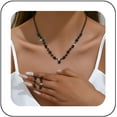 thumbnail image 1 of Black Rhinestone Necklace Earrings Set Bridal Wedding Jewelry Sets Crystal Choker Necklace Prom Costume Jewelry Set for Women and Brides, 1 of 4