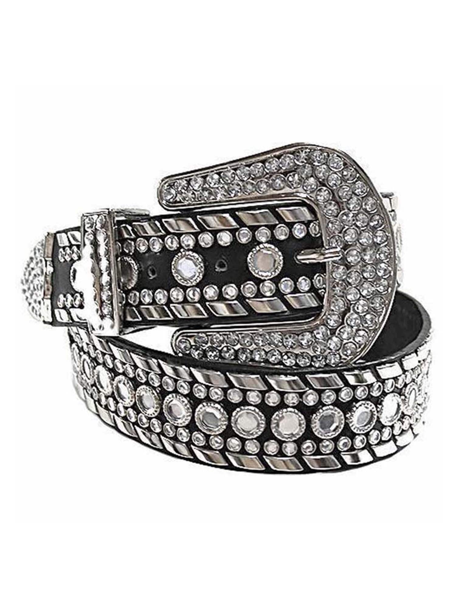 Black Rhinestone Studded Western Belt For Women Size Small  display picture 2