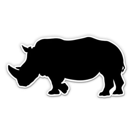 Black Rhino - 3" Vinyl Sticker - For Car Laptop Water Bottle Phone - Waterproof Decal