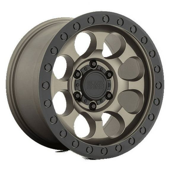 Black Rhino Aluminum Rim RIOT 17X8.5in Matte Bronze with Black Ring and Bolts Finish, 1785RIT006140Z12