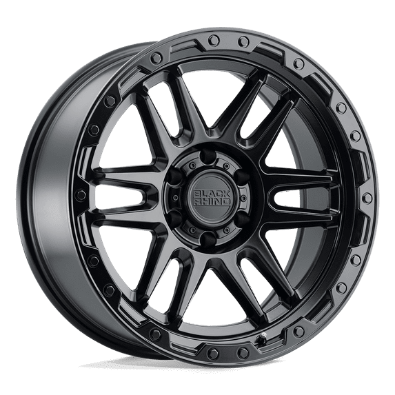 Black Rhino Apache 20X9 5X150 12Et 87.1Cb Matte Black W/ Black Bolts Wheel