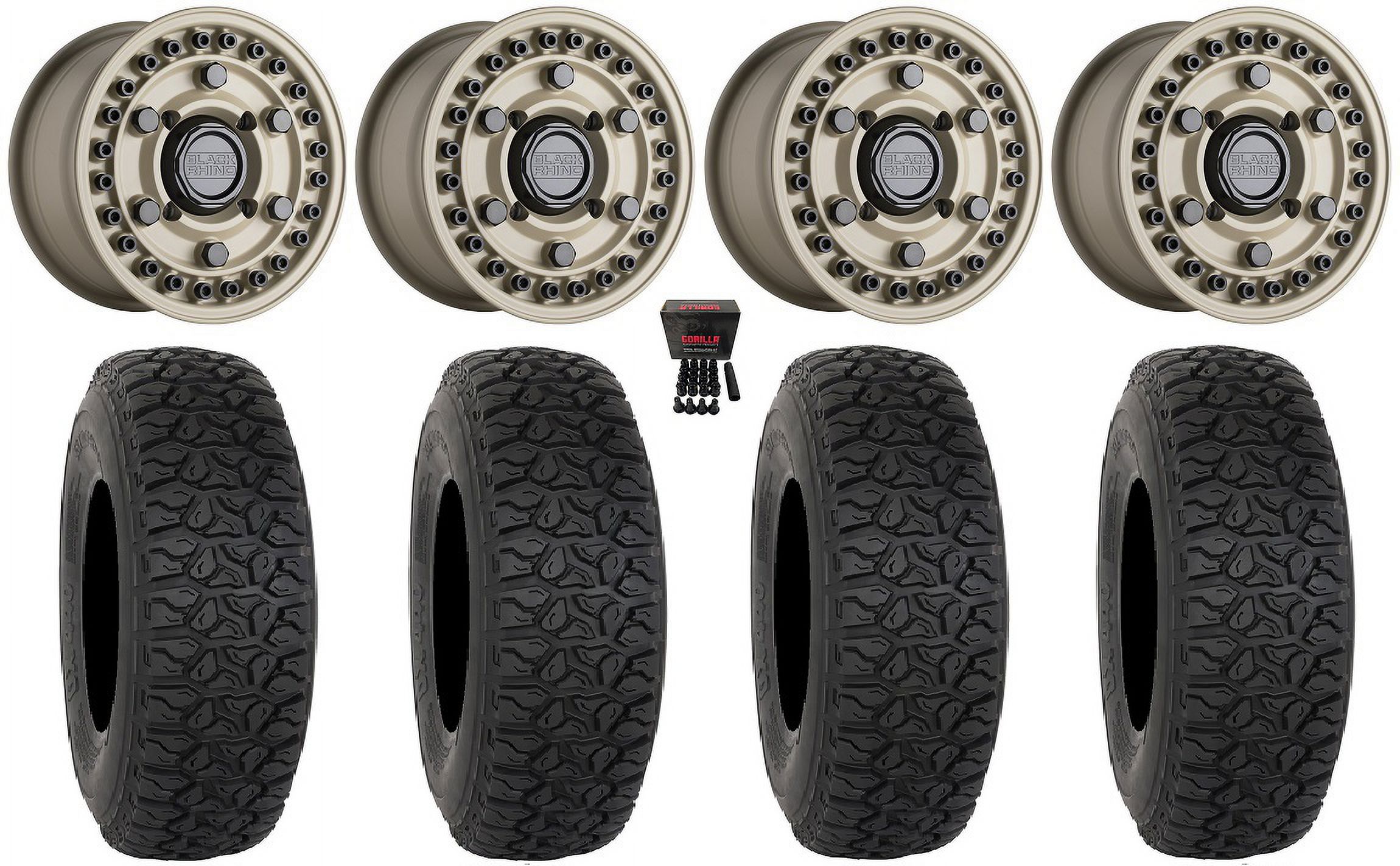 Black Rhino Armory 14" Wheels Sand 30" DX440 Tires Polaris RZR XP 1000