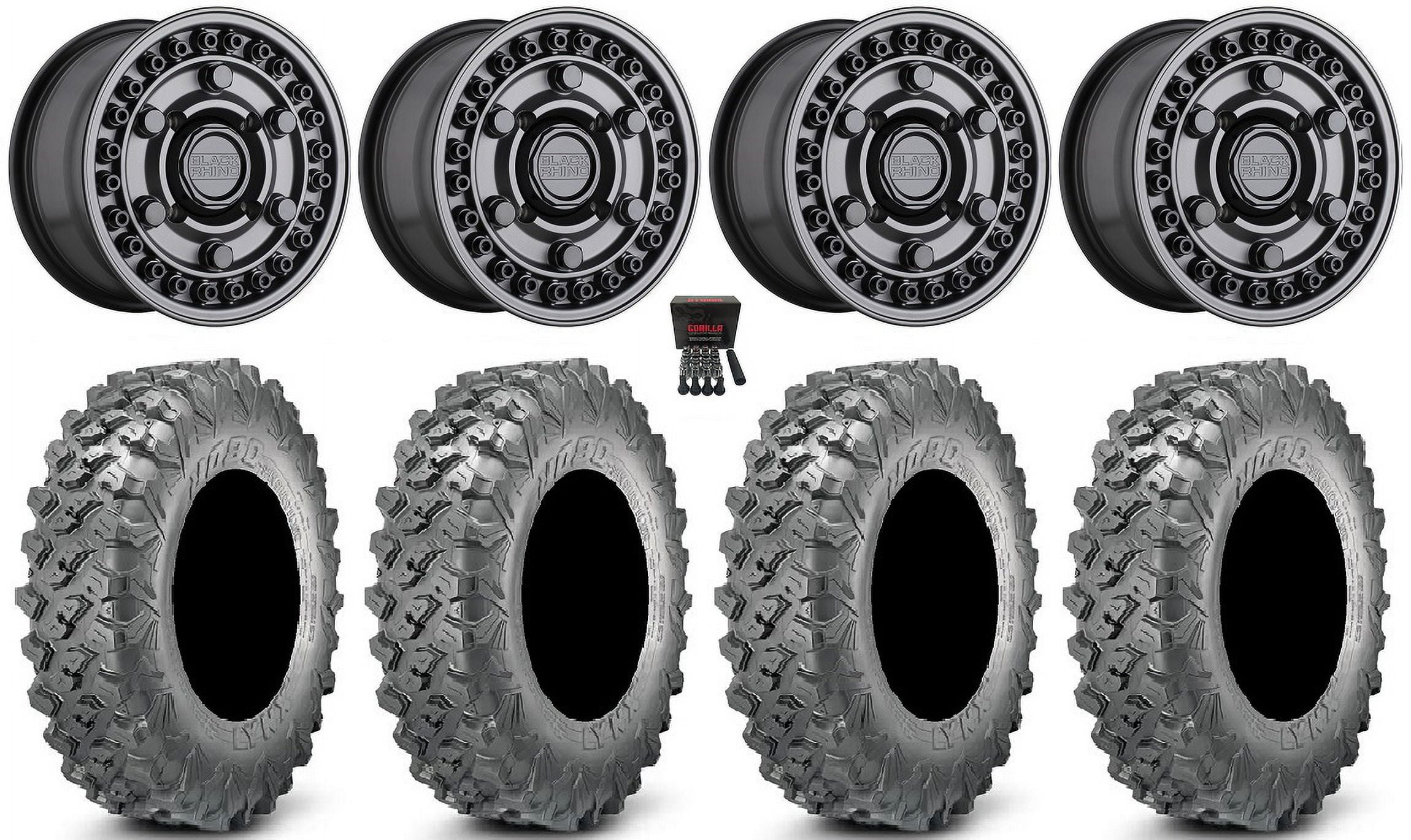 Black Rhino Armory 15" Wheels Black 35" Lynx SXS Tires Polaris RZR XP
