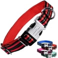 thumbnail image 1 of Black Rhino - Classic Striped Adjustable Dog Collar for Small Medium Large Breeds | 3m Reflective Threading | 4 Bright Colors - Matching Leashes Sold Separately (Red Striped, Medium), 1 of 3