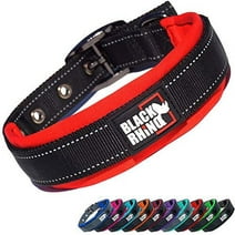 Black Rhino Comfort Collar Ultra Soft Neoprene Padded Dog Collar Red/Black, Medium