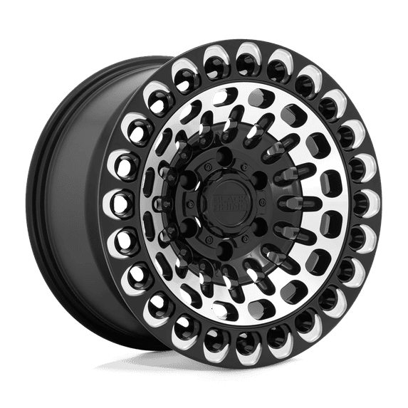 Black Rhino Labyrinth 17X9.5 6X114.3 12Et 122.4Cb Gloss Black With Machined Face & Milling Wheel