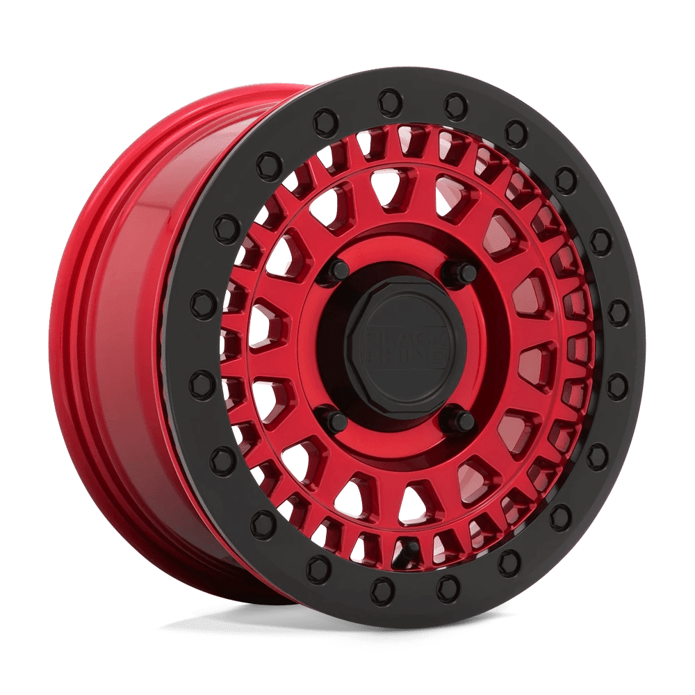 Black Rhino Powersports Cast Aluminum Wheel BUPKB 15x7 4x156 C-RED-BLK-RG 51mm, 1570PKB514156R32