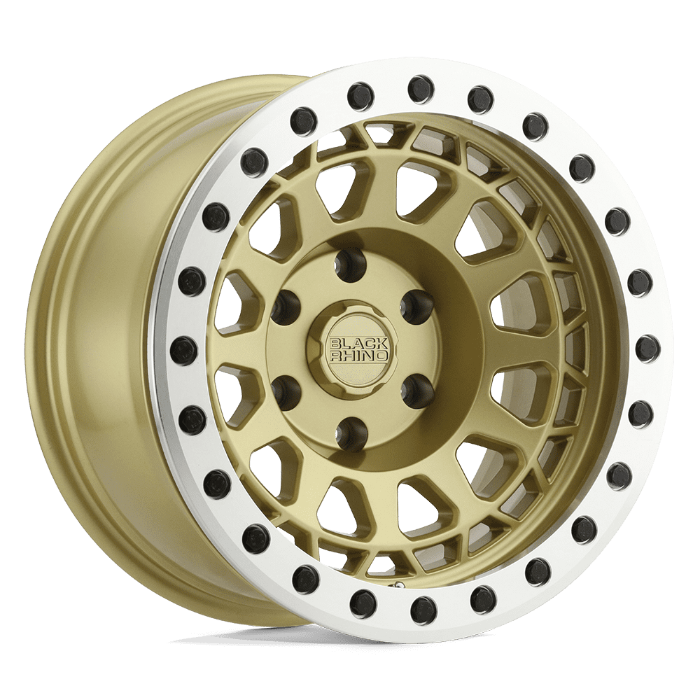 Black Rhino Primm 17X8.5 5X114.3 -38Et 87.1Cb Matte Gold W/ Machined Ring Wheel