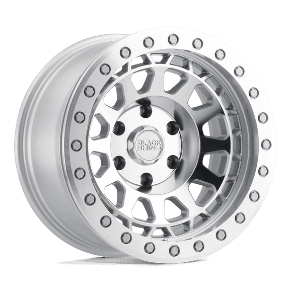 Black Rhino Primm 17X9 5X127 -18Et 112.1Cb Silver W/ Mirror Face & Machined Ring Wheel