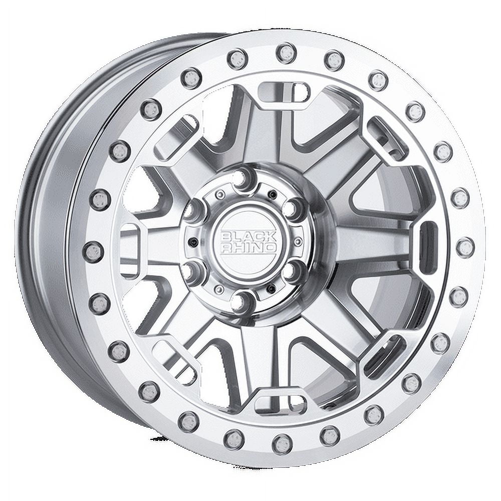 18x9.5 Black Rhino Primm Silver w/Mirror Face & Machined Ring