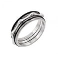 thumbnail image 1 of Black Rhodium Plated Sterling Silver 925 Bone Eternity Ring Band Jewelry Female Male Unisex Size 8, 1 of 4