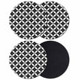 thumbnail image 1 of Black Rhombus Coasters Set of 4, Absorbent Coasters for Drinks, Retro Abstract Geometric Pattern Coaster for Desk Coffee Table Protection, Home Decor House Warming Gifts 4", 1 of 8