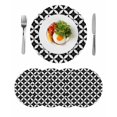 thumbnail image 1 of Black Rhombus Round 13 Inch Placemats Set of 4, Retro Abstract Geometric Pattern HeatResistant Non Slip Place Mats for Dining Table, Wipeable Braided Kitchen Table Mats for Housewarming, 1 of 9