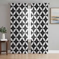 thumbnail image 1 of Black Rhombus Sheer Curtains 63 Inch Length 2 Panels Set Window Treatments, Retro Abstract Geometric Pattern Rod Pocket Semi Curtains for Living Room/Bedroom/Kitchen Décor, 104"W x 63"L, 1 of 7