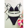 thumbnail image 1 of Ragstock Black Ribbed String Bikini Top, 1 of 4