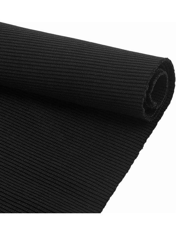 Black Ribbing Fabric for Cuffs Elastic Rib Knit Fabrics 46.5x21.8 Inch Stretchy Fabric Waistband Fabrics for Collar Trim Sewing Neckband Jacket Hoodies Clothing Accessories