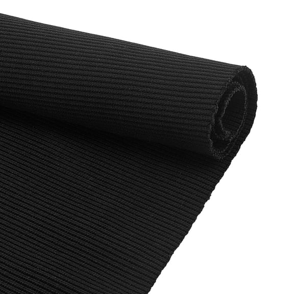 Black Ribbing Fabric for Cuffs Elastic Rib Knit Fabrics 46.5x21.8 Inch Stretchy Fabric Waistband Fabrics for Collar Trim Sewing Neckband Jacket Hoodies Clothing Accessories DIY