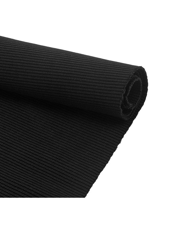 Black Ribbing Fabric for Cuffs Elastic Rib Knit Fabrics 46.5x21.8 Inch Stretchy Fabric Waistband Fabrics for Collar Trim Sewing Neckband Jacket Hoodies Clothing Accessories DIY