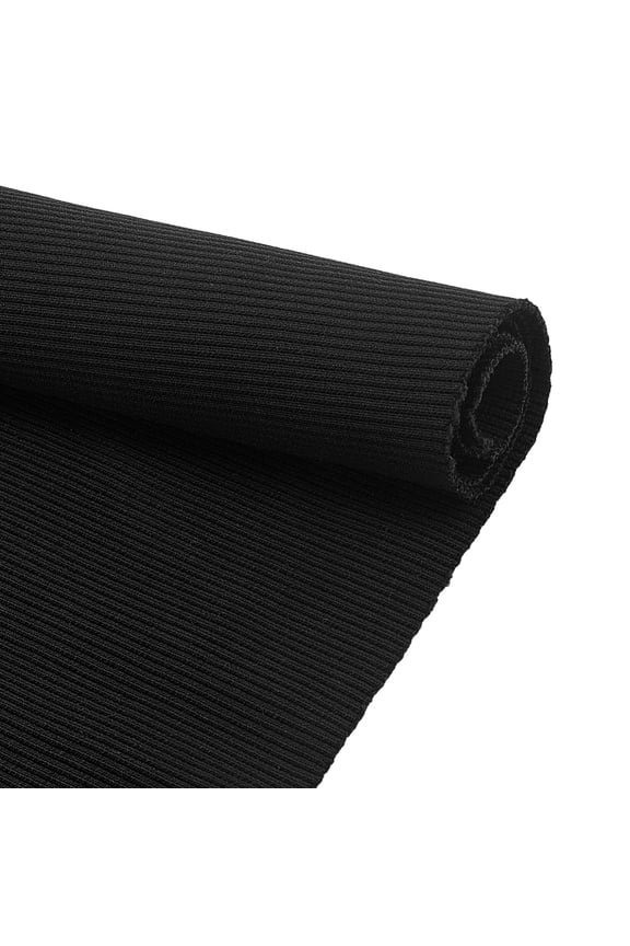 Black Ribbing Fabric for Cuffs Elastic Rib Knit Fabrics 46.5x21.8 Inch Stretchy Fabric Waistband Fabrics for Collar Trim Sewing Neckband Jacket Hoodies Clothing Accessories DIY