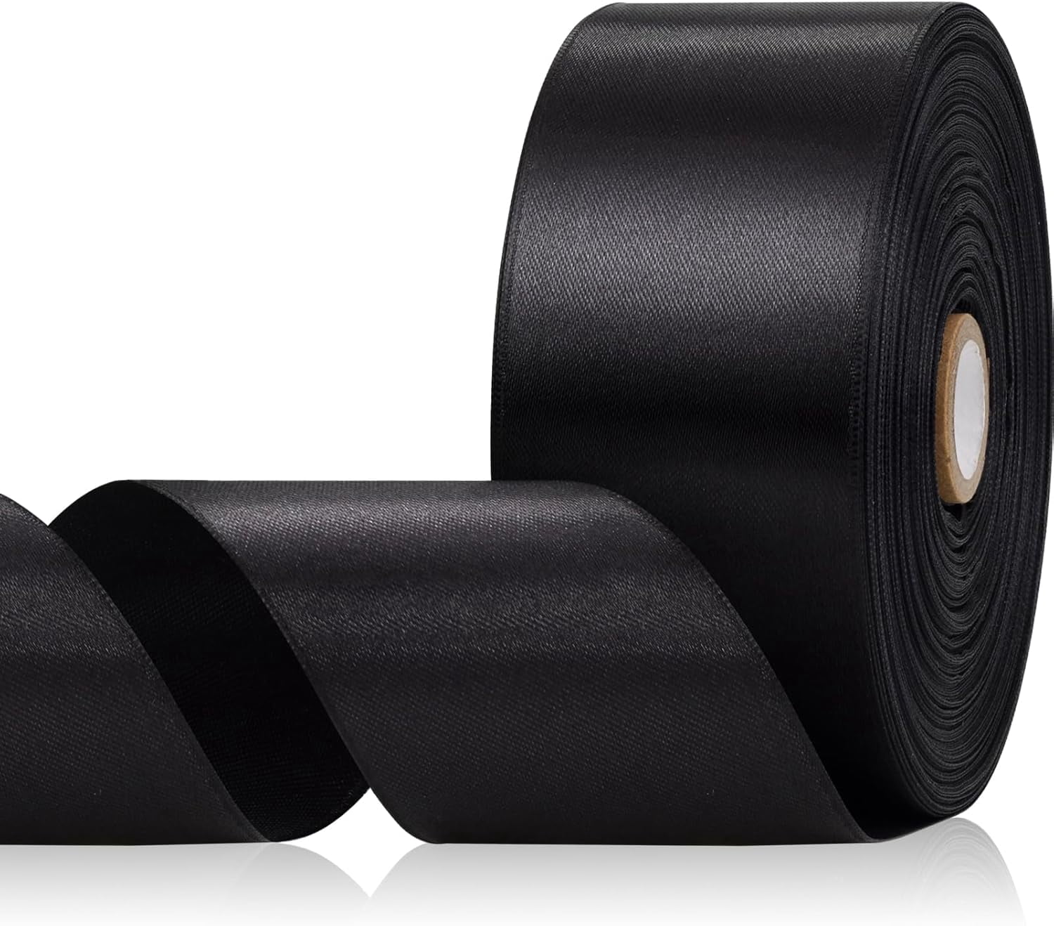 Black Ribbon 2 Inch, 60 Yards Black Satin Ribbon for Flower Bouquet ...