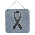 thumbnail image 1 of Black Ribbon for Melanoma Cancer Awareness Aluminium Metal Wall or Door Hanging Prints, 6 x 6 In., 1 of 1
