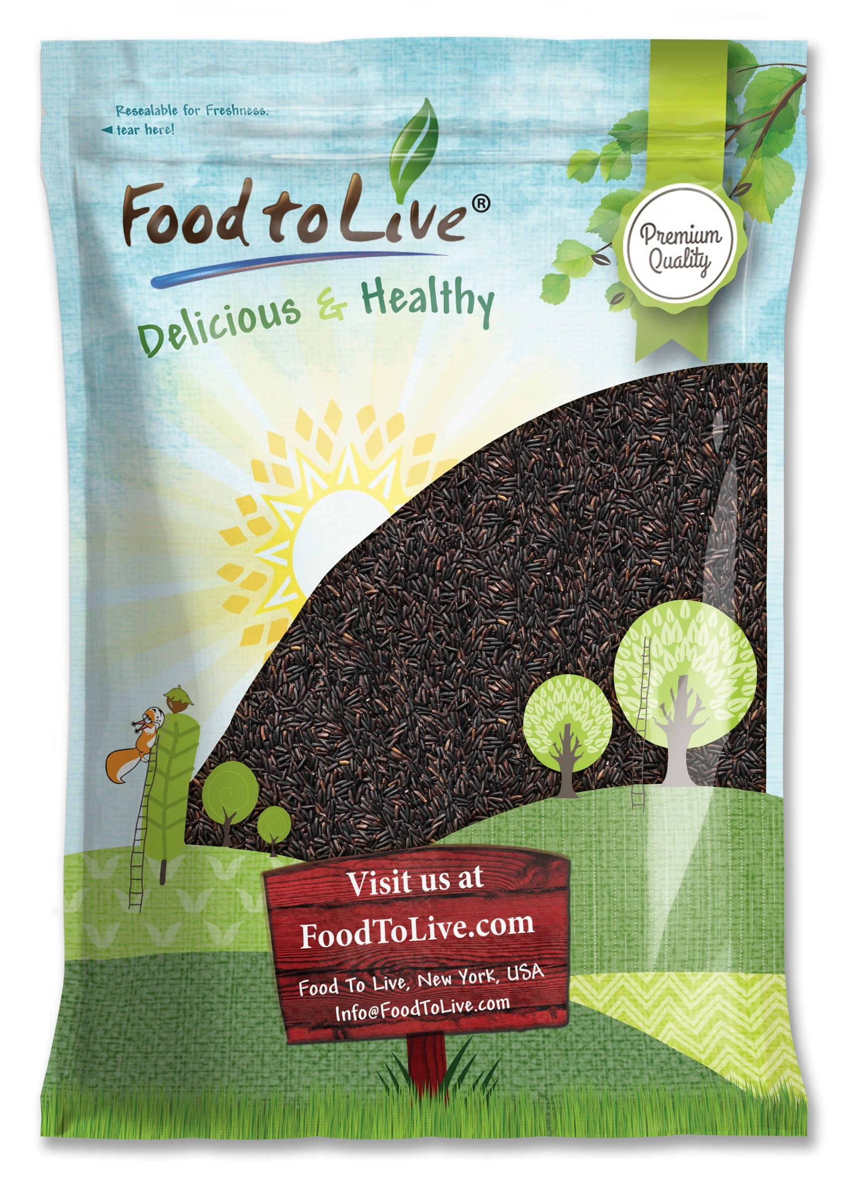 Black Rice, 12 Pounds — Kosher, Raw, Vegan — by Food to Live