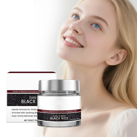 Black Rice Skincare Cream 50g, Moisturizes & Nourishes Dry Skin, Improves Skin Texture with Lightweight Non-Greasy Formula