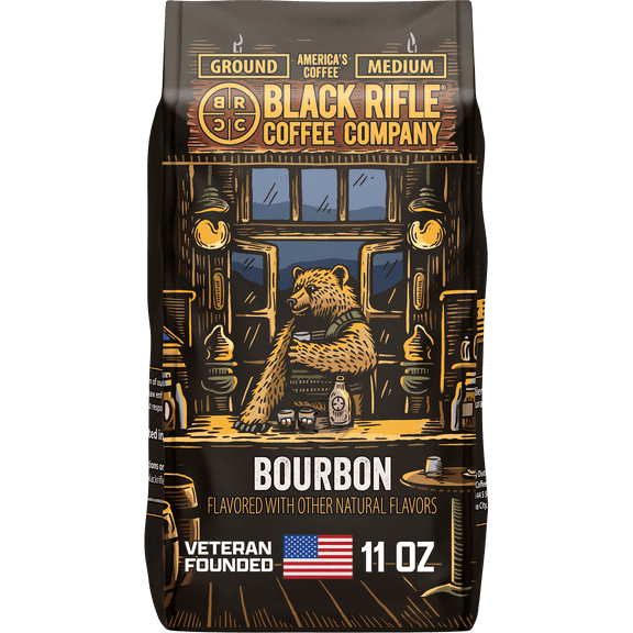 Black Rifle Coffee Bourbon, Medium Roast, Ground Coffee, 11oz