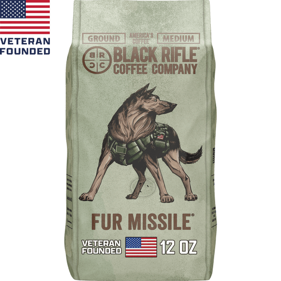 Black Rifle Coffee Company Fur Missile, Medium Roast, Ground Coffee, 12 oz