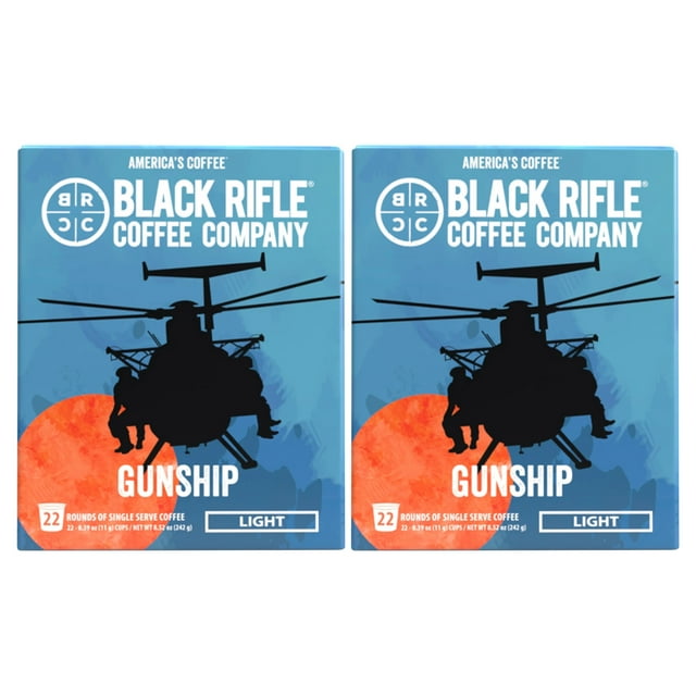 (2 pack) Black Rifle Coffee Company Gunship KCup Pods, Light Roast, 22