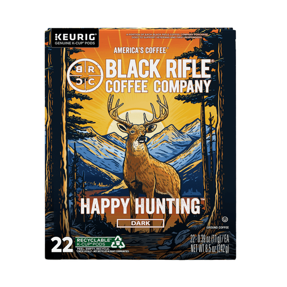Black Rifle Coffee Company Happy Hunting K-Cup Pods, Dark Roast, 22 Ct