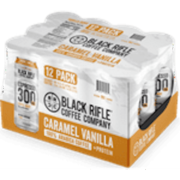 Black Rifle Coffee Company Iced Espresso Triple Shot, Caramel Vanilla, 15oz, Can, 12 Pk
