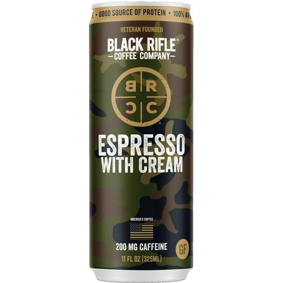 Black Rifle Coffee Company Iced Flavored Espresso with Cream, Ready to Drink for Instant Energy, 11oz, Can