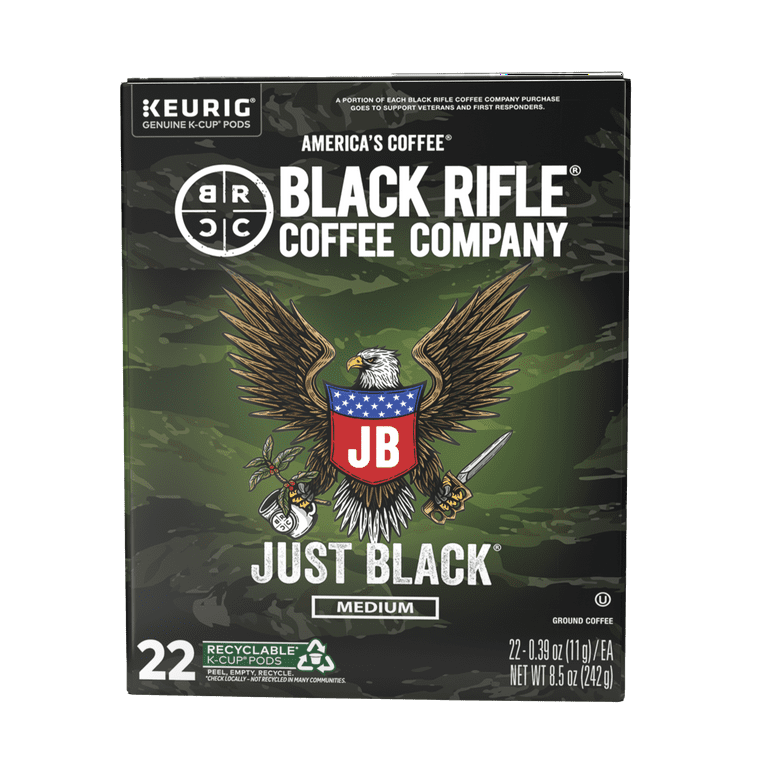 Black Rifle Coffee Company Just Black Keurig K Cup Pods Medium Roast 22 Ct