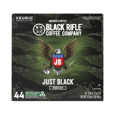Black Rifle Coffee Company Just Black K Cups Pods, Medium Roast, 44 Ct