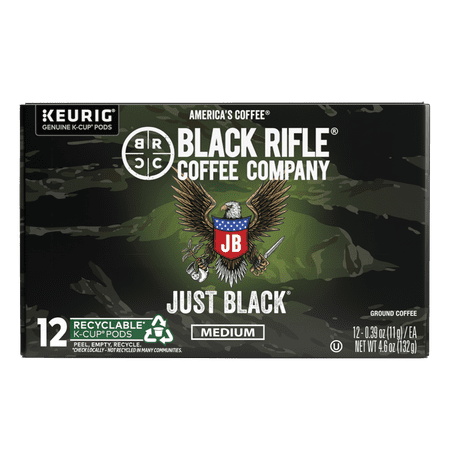 Black Rifle Coffee Company Just Black Keurig K-Cup Pods, Medium Roast, 12 Ct